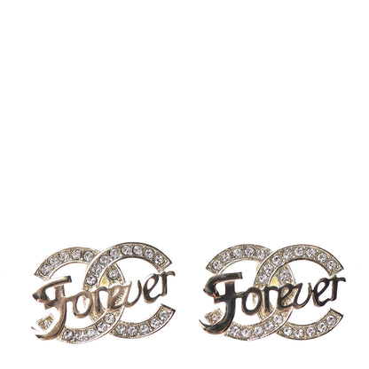 Chanel Crystal CC Forever Earrings Gold 1 of 5