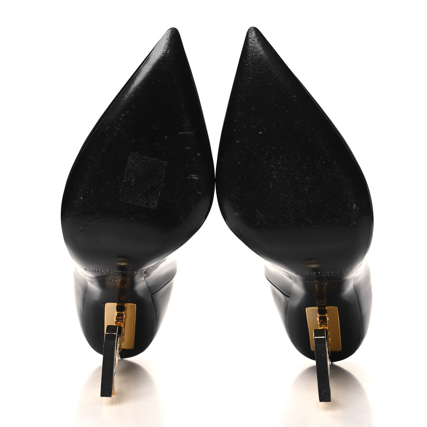 Saint Laurent Patent Opyum 110 Pumps 37 Black Gold 5 of 9