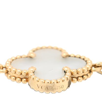 Van Cleef & Arpels 18K Yellow Gold Mother of Pearl 5 Motifs Vintage Alhambra Bracelet 3 of 4
