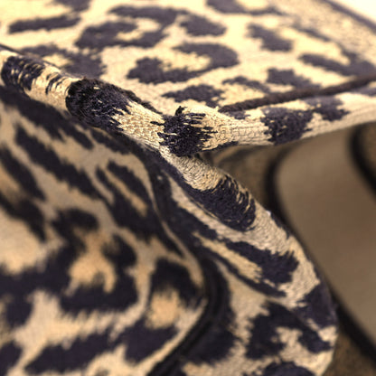Christian Dior Canvas Mizza Embroidered Medium Leopard Book Tote Beige 12 of 14