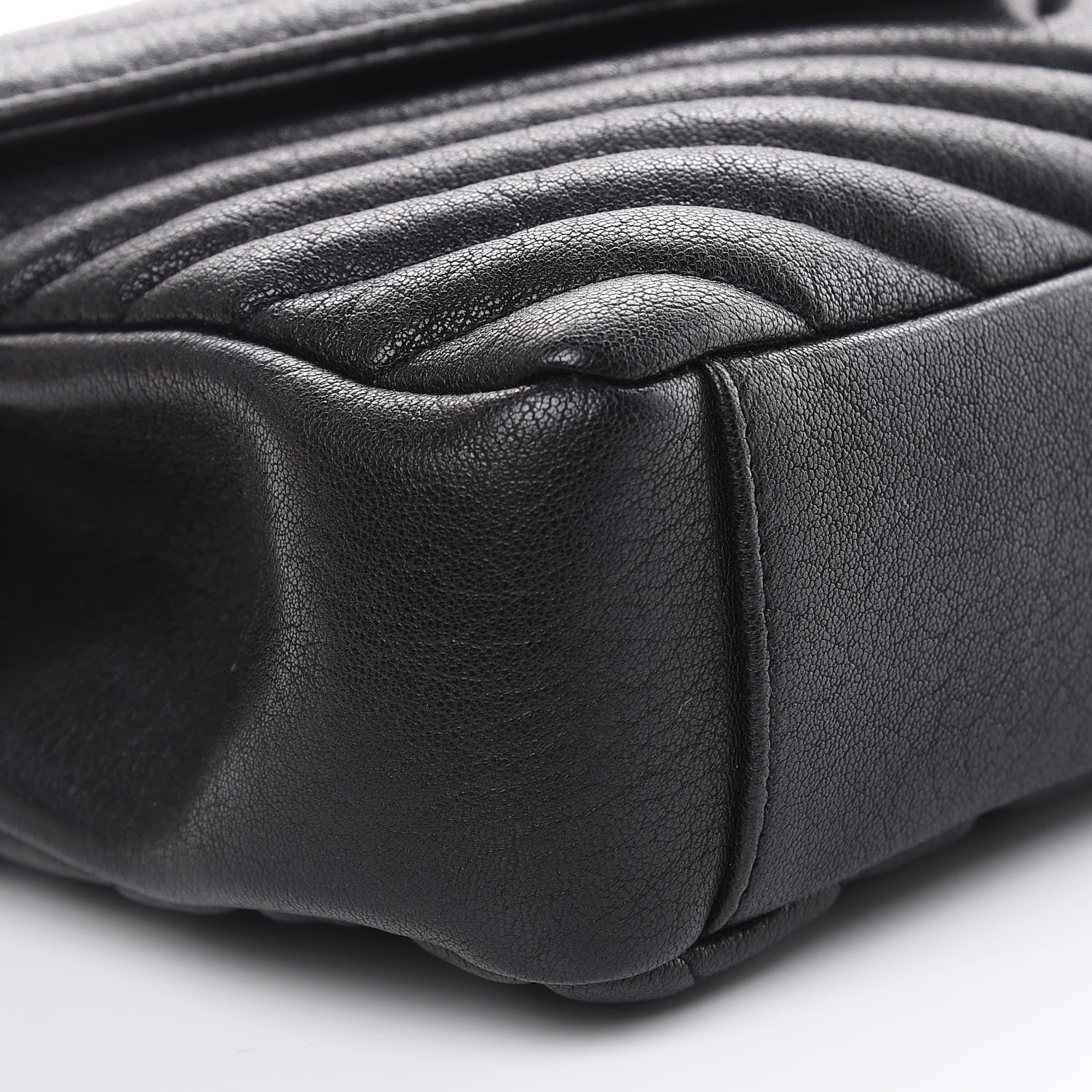 Saint Laurent Sheepskin Matelasse Chevron Monogram Monochrome Medium College Bag Black 6 of 14
