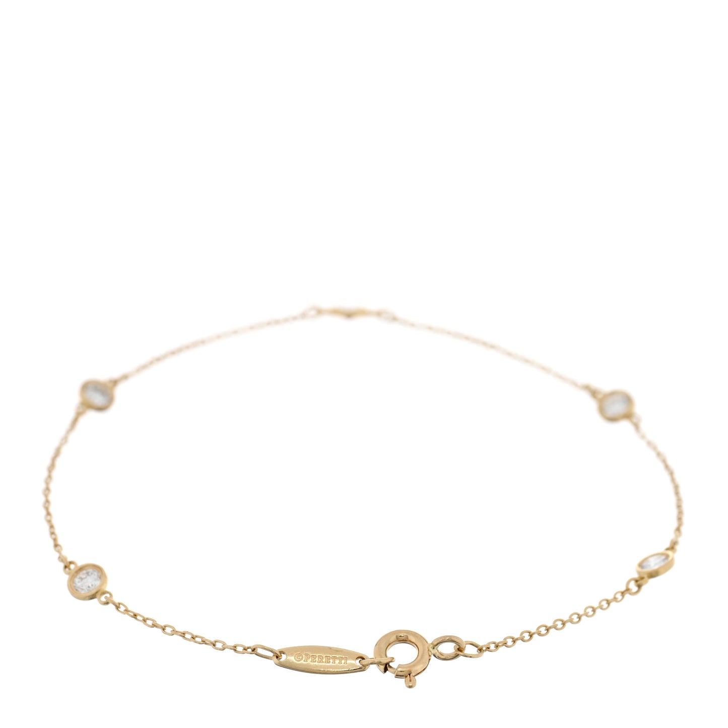 18K Yellow Gold Diamond .40ctw Elsa Peretti Diamonds by the Yard Station Bracelet