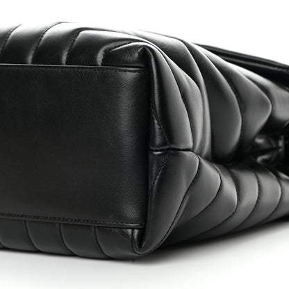 Saint Laurent Calfskin Y Quilted Monogram Monochrome Medium Loulou Chain Satchel Black 10 of 13