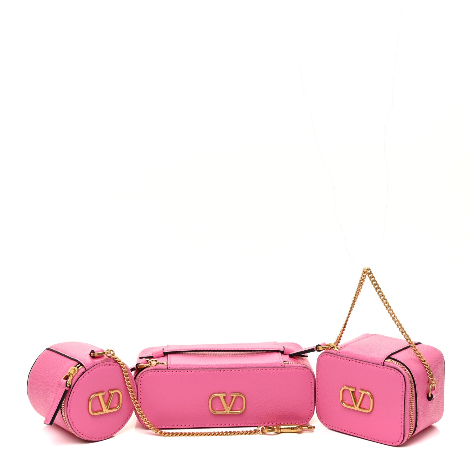 Valentino Garavani Grained Calfskin VLogo Signature Wash Bag Feminine Pink 1 of 10