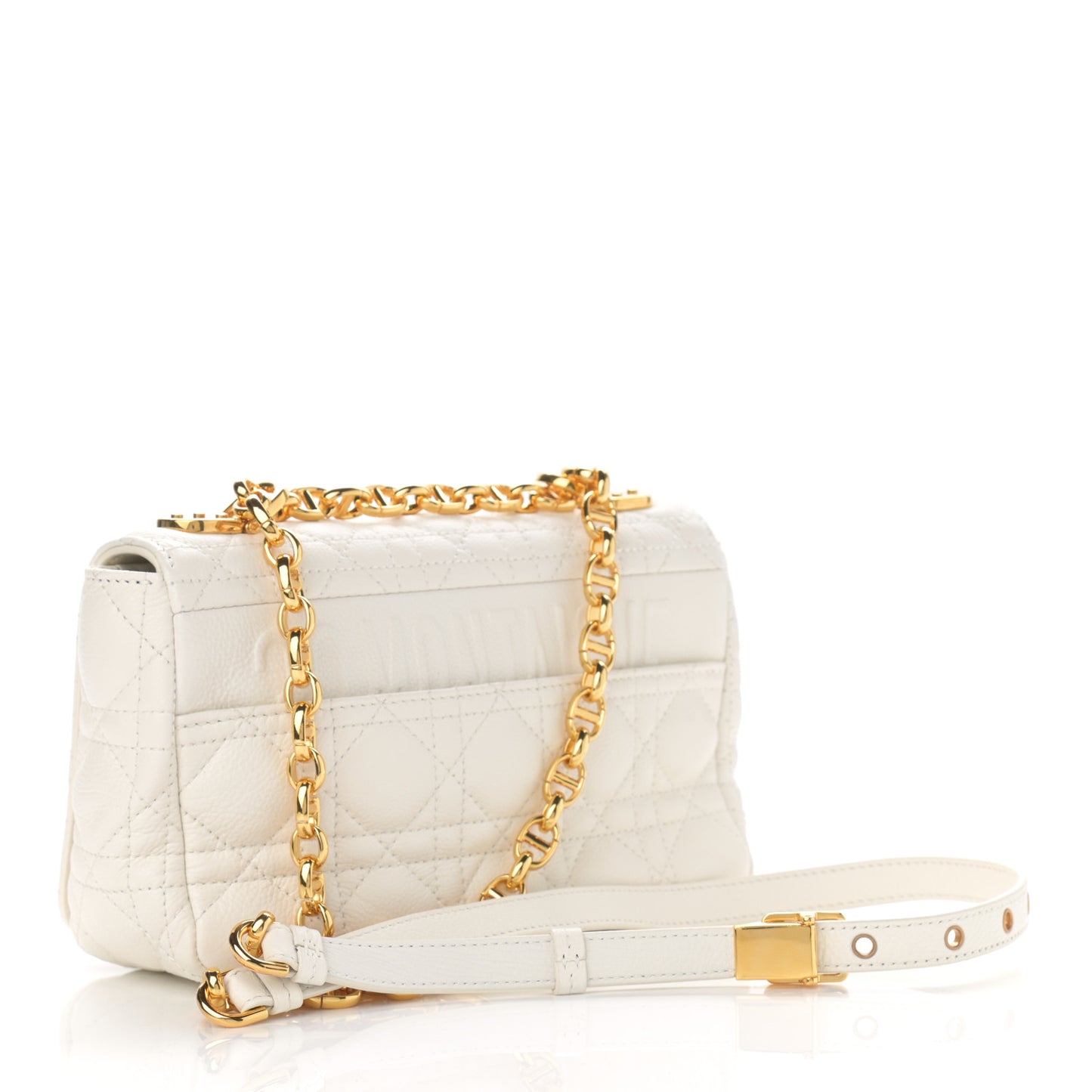Lambskin Cannage Small Caro Bag Ivory