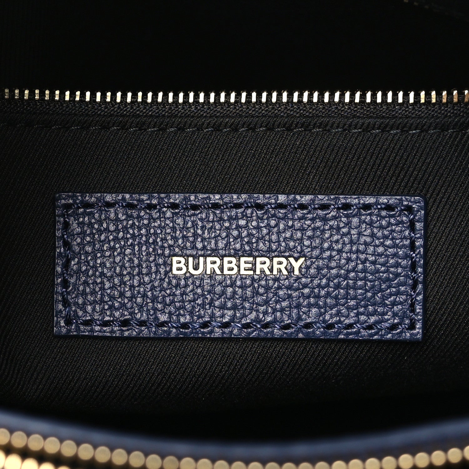 Burberry Derby Calfskin Vintage Check Medium Banner Tote Regency Blue 6 of 8