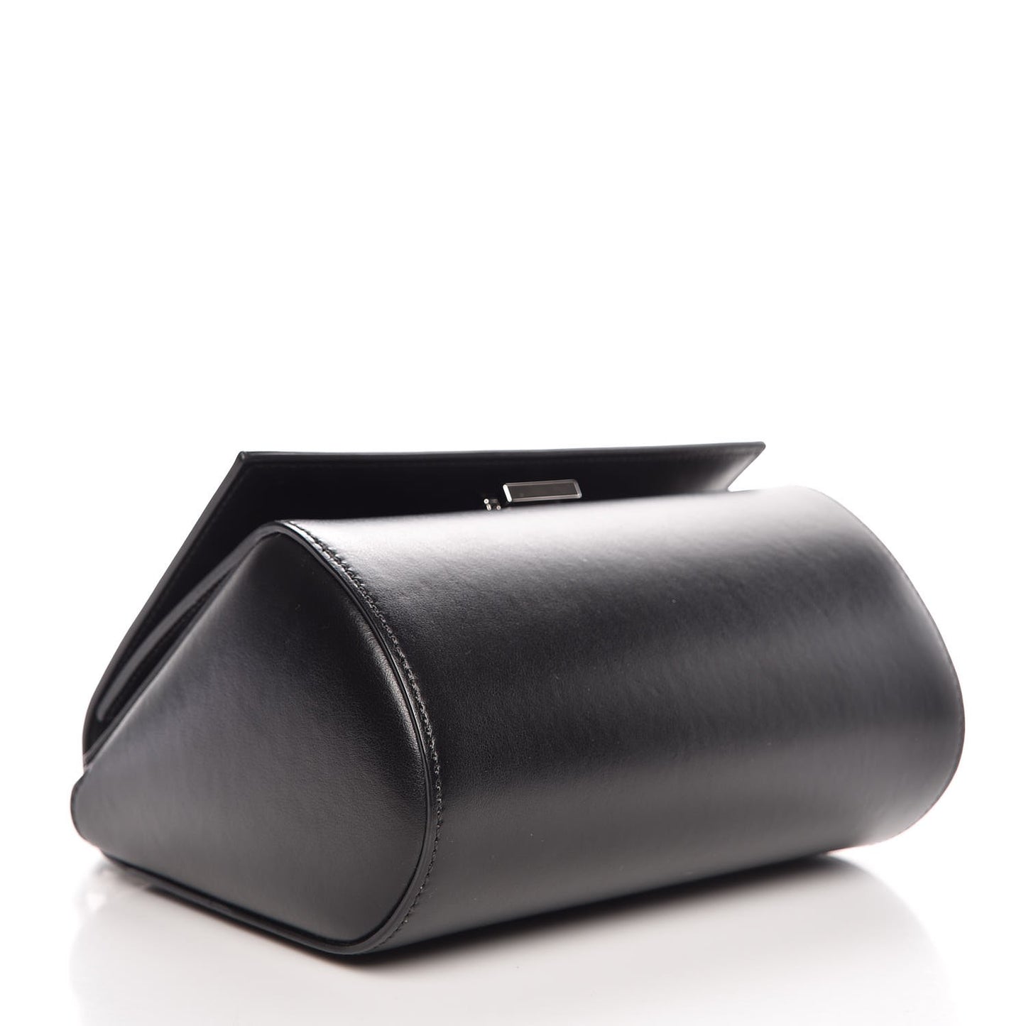 Calfskin Mini Pandora Box Logo Strap Crossbody Bag Black