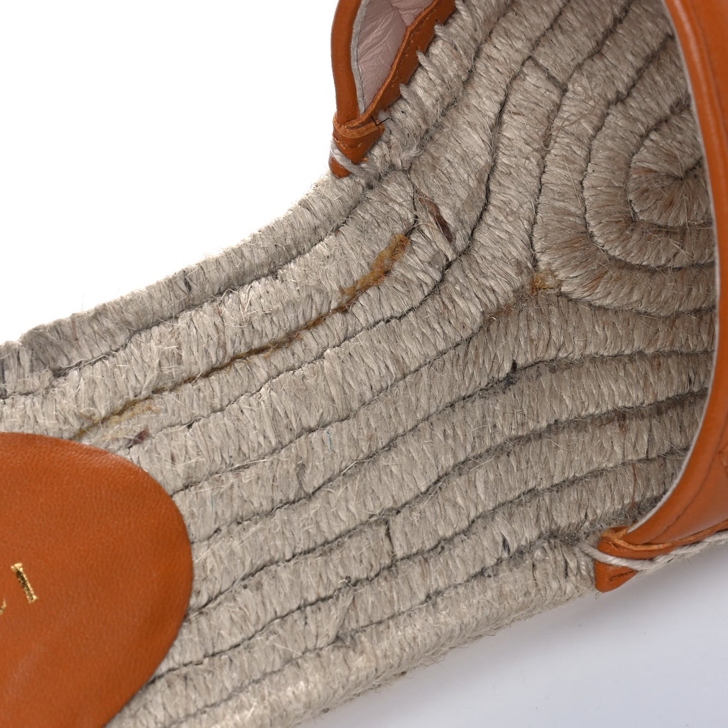 Nappa Matelasse GG Marmont Espadrille Slide Sandals 38 Cognac