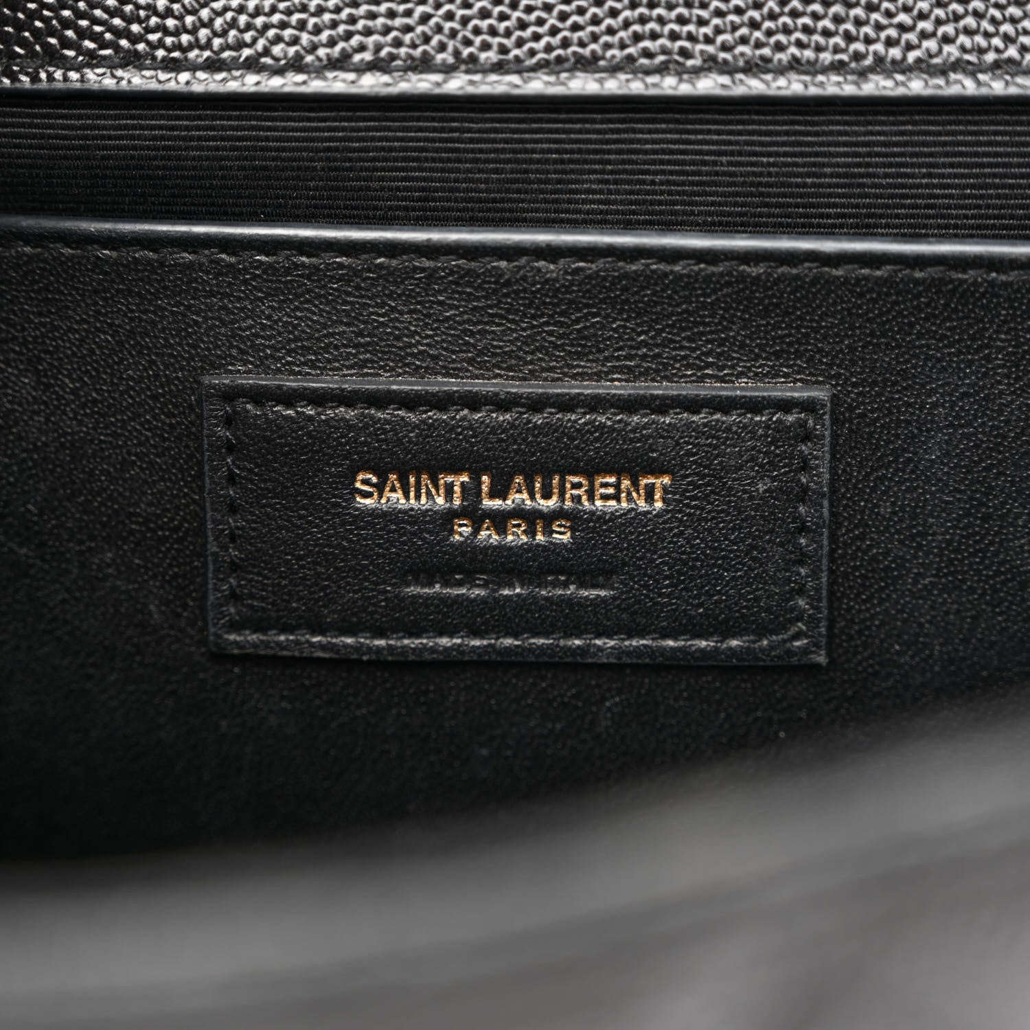 Saint Laurent Grain De Poudre Textured Mixed Matelasse Triquilt Medium Monogram Satchel Black 7 of 12