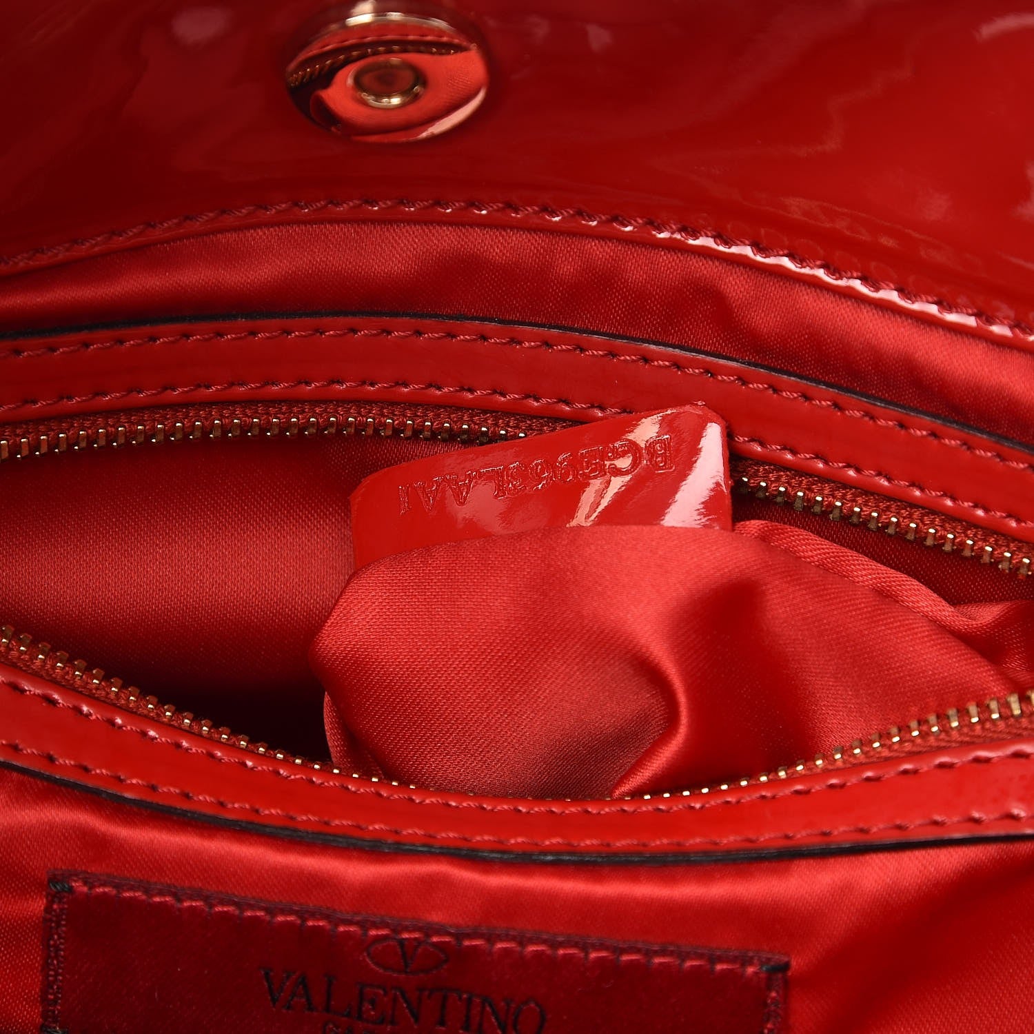 Valentino Garavani Patent Lacca Small Nuage Bow Hobo Red 7 of 8