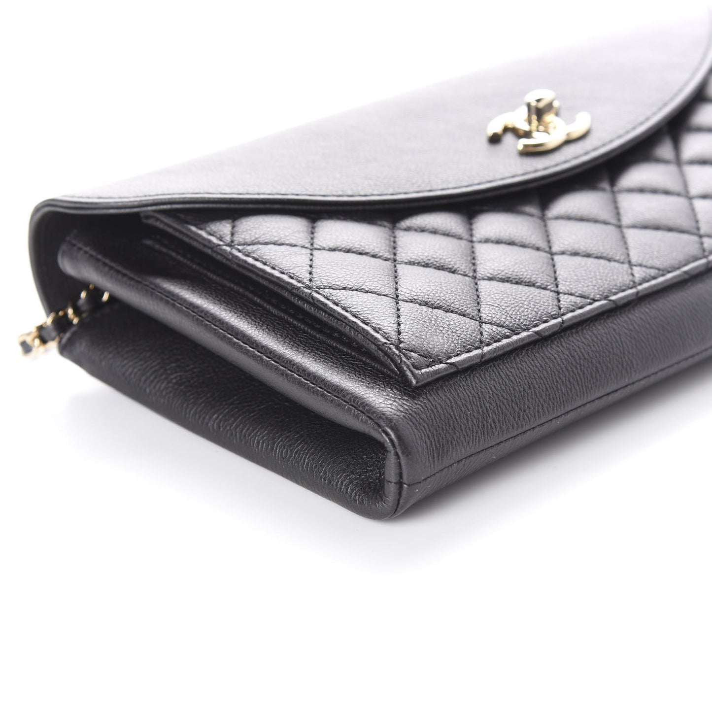 Calfskin Quilted Smart Pocket Flap Bag Dark Gray