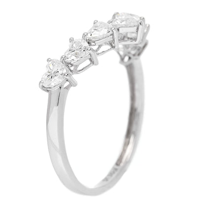 Parker & West by FASHIONPHILE 18K White Gold Diamond 1.00ctw Heart Cut Curved Ring 54 7 6 of 9