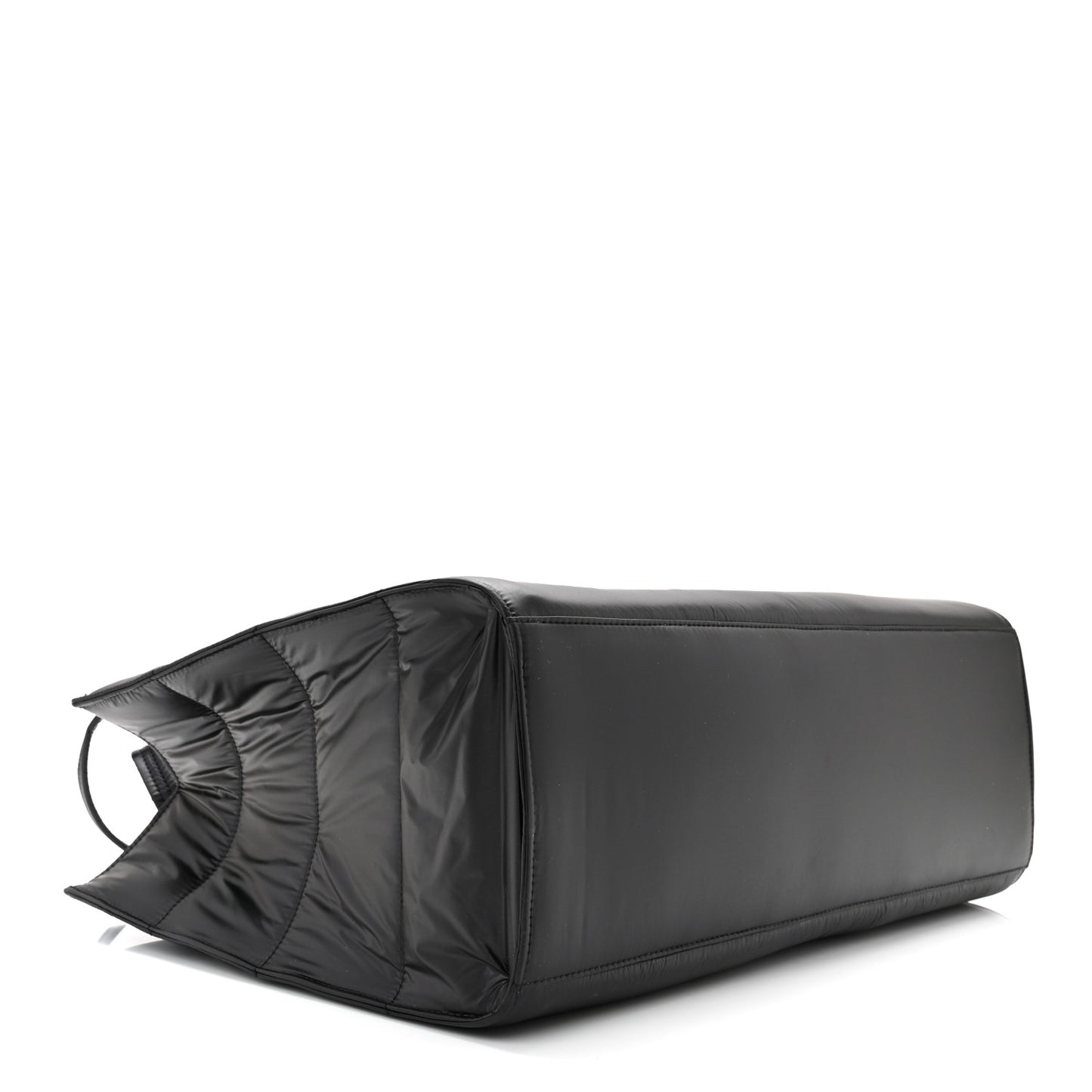Nylon Large Puff Shopping Bag Black