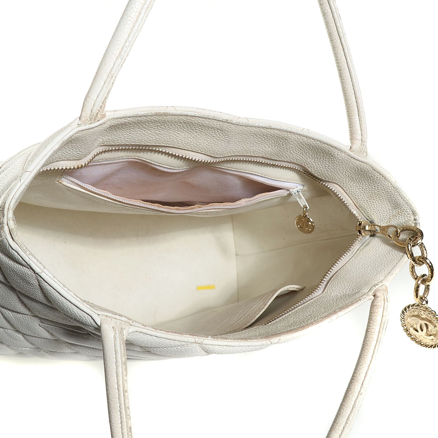 Chanel Caviar Quilted Medallion Tote White 5 of 7