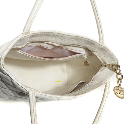 Chanel Caviar Quilted Medallion Tote White 5 of 7