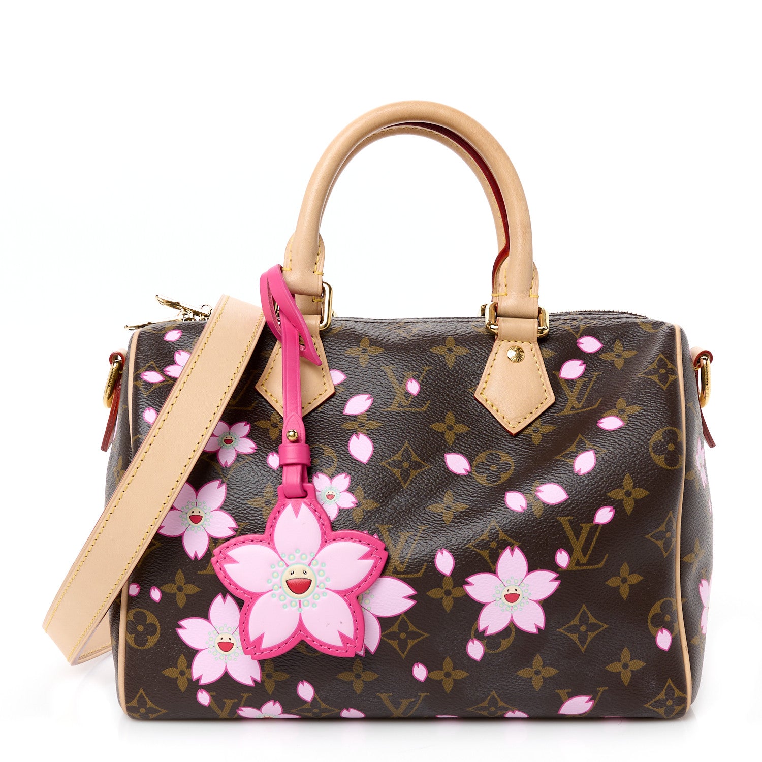 Louis Vuitton LV X TM Monogram Cherry Blossom Speedy Bandouliere 25 Sakura Brown 1 of 12