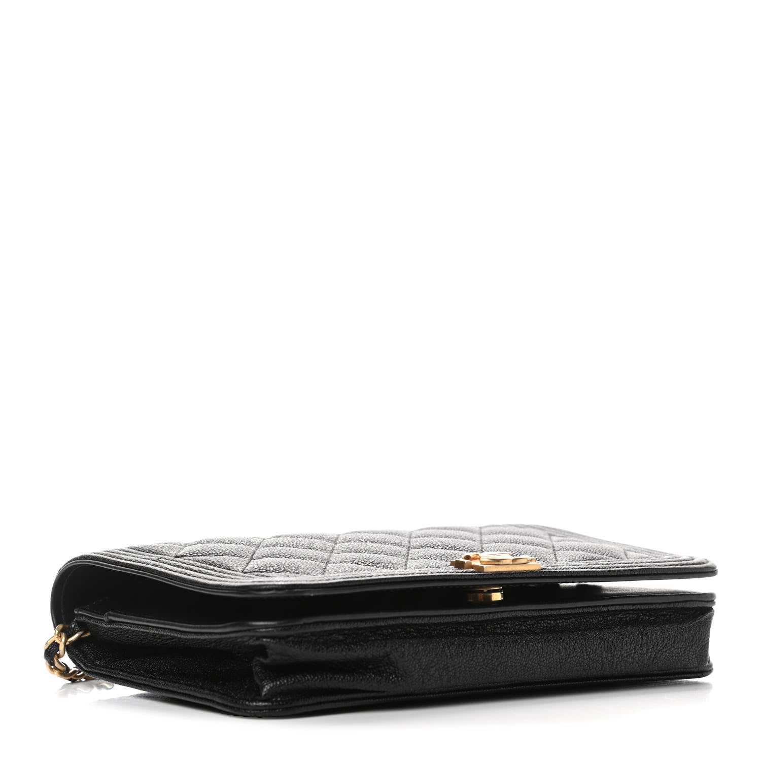 Chanel Caviar Quilted Boy Wallet On Chain WOC Black 3 of 5