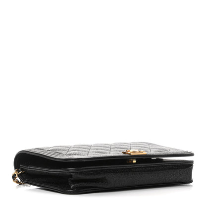 Chanel Caviar Quilted Boy Wallet On Chain WOC Black 3 of 5