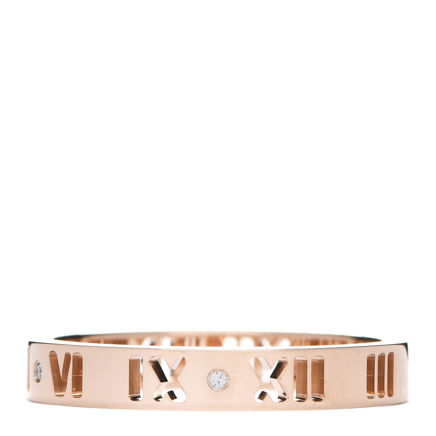 Tiffany 18K Rose Gold Diamond Narrow Atlas Pierced Ring 60 9.25 3 of 6