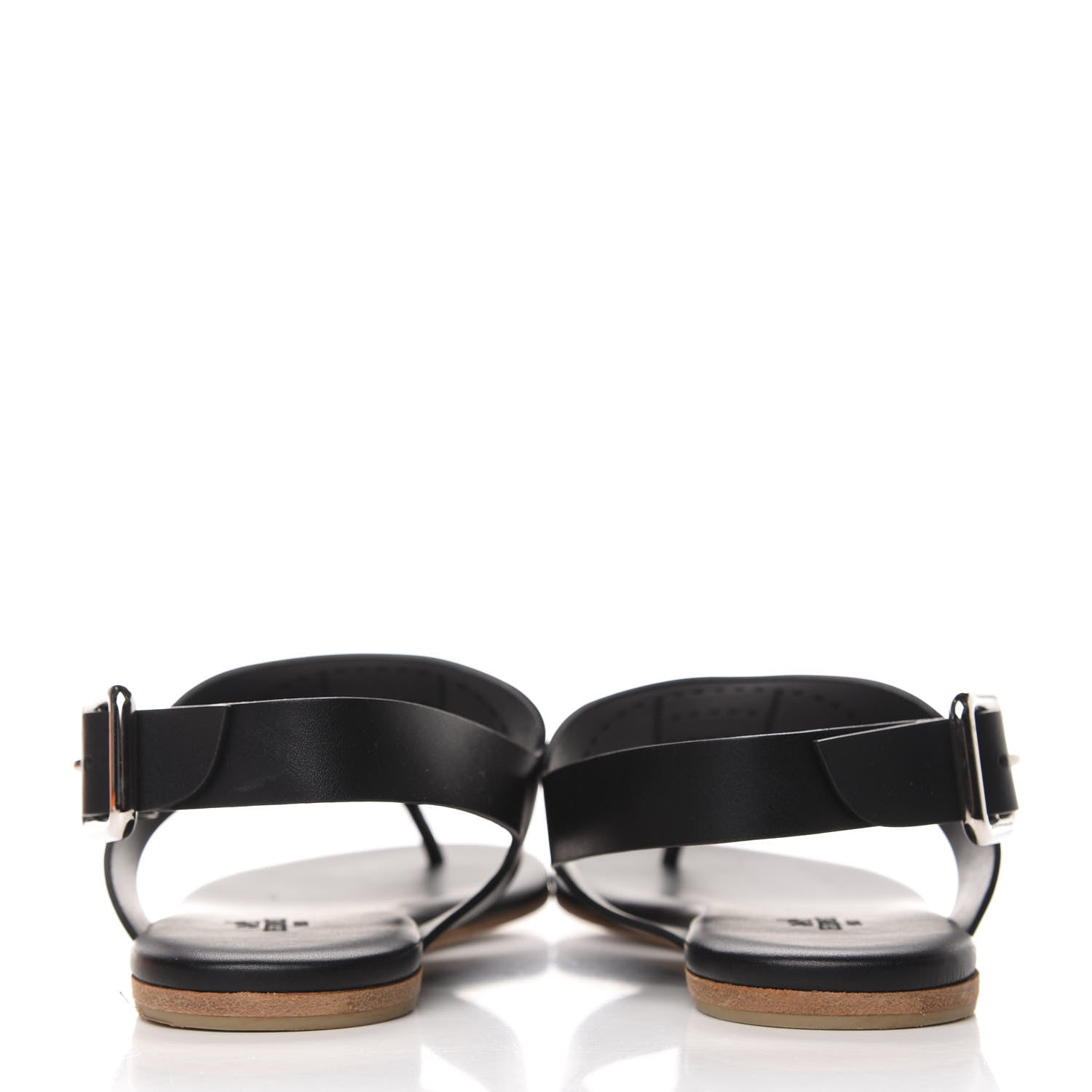 Hermes Calfskin Kola Sandals 36.5 Black 6 of 9