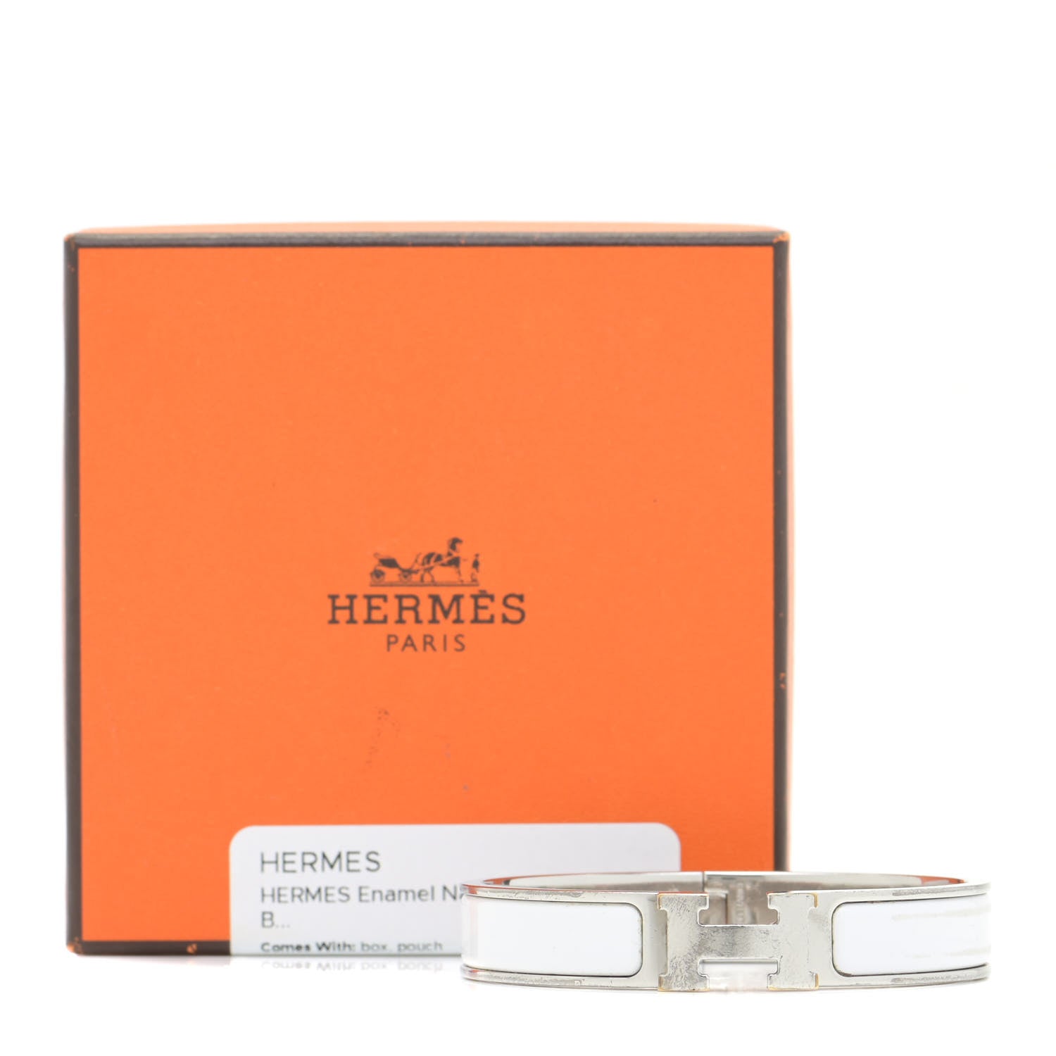 Hermes Enamel Narrow Clic Clac H Bracelet PM White 11 of 11
