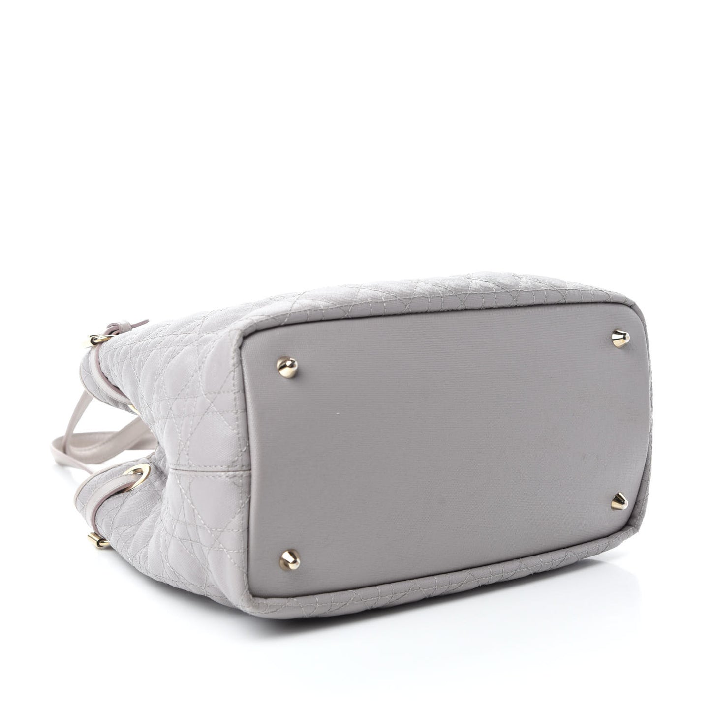 Coated Canvas Cannage Small Panarea Tote Grey