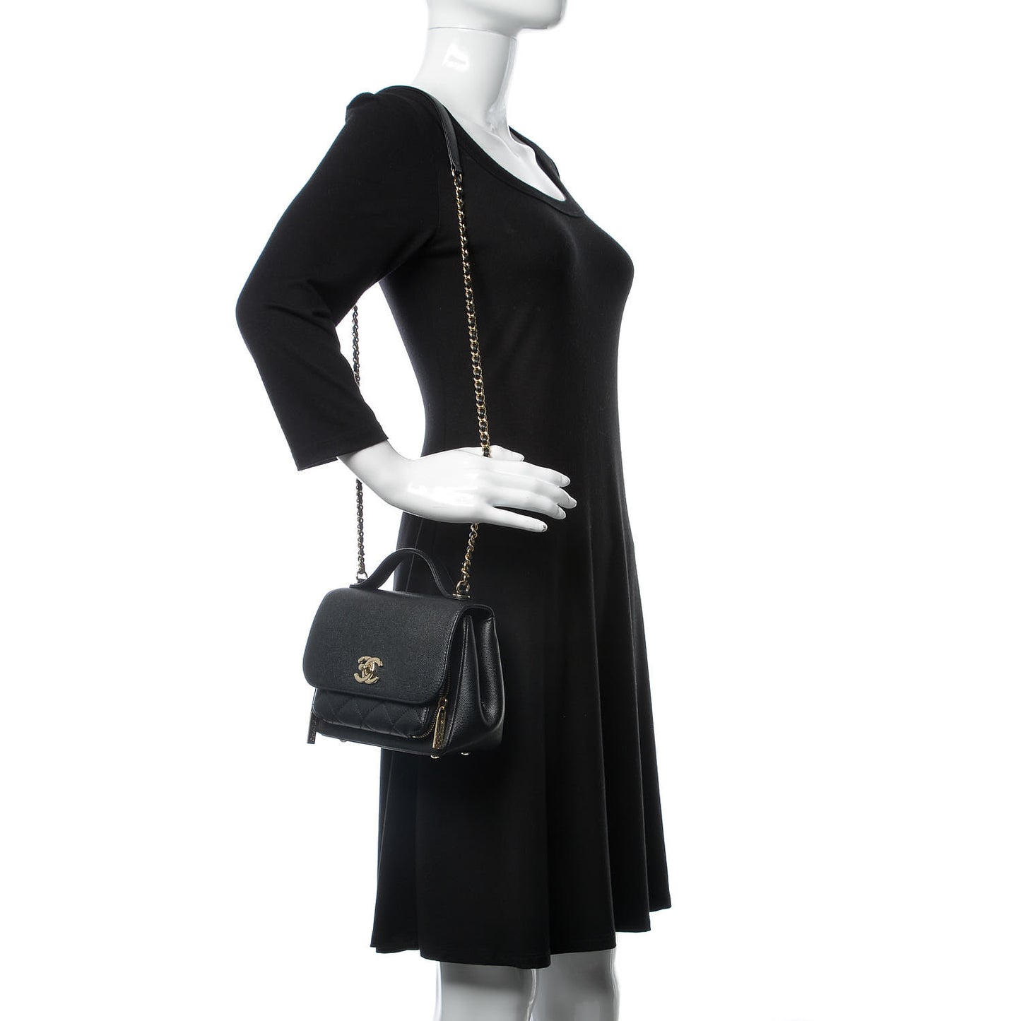 Caviar Quilted Small Business Affinity Flap Black