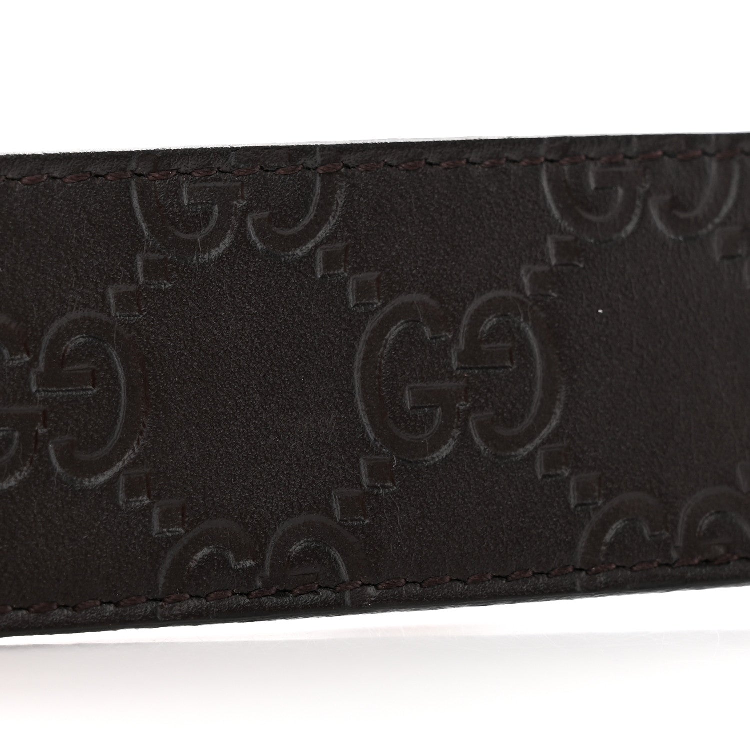 Gucci Guccissima Signature Interlocking G Reversible 37mm Belt 95 38 Black Cocoa 6 of 7
