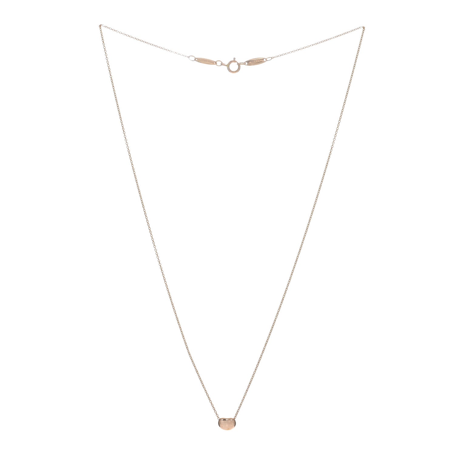 Tiffany 18K Rose Gold 6.5mm Elsa Peretti Bean Pendant Necklace 3 of 4