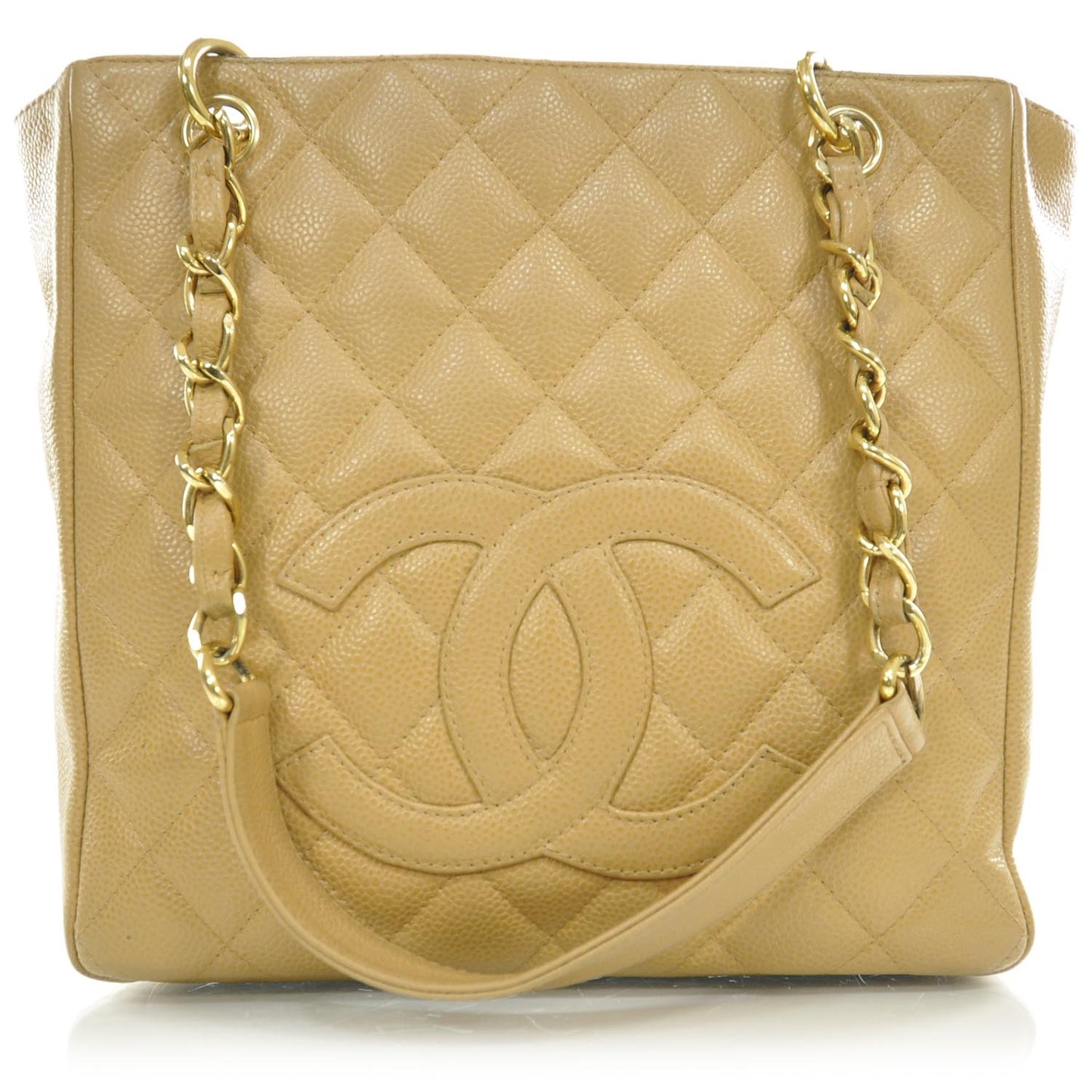 Caviar Petit Shopping Tote PST Beige