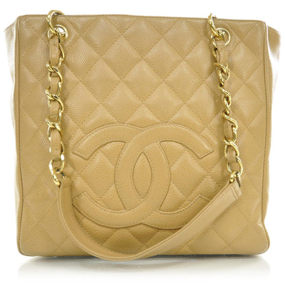 Chanel Caviar Petit Shopping Tote PST Beige 1 of 9