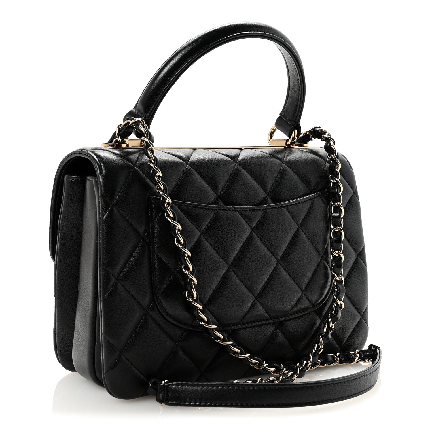 Chanel Lambskin Quilted Small Trendy CC Dual Handle Flap Bag Black 3 of 10