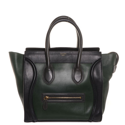 Celine Smooth Calfskin Mini Tri-Color Luggage Forest 1 of 9