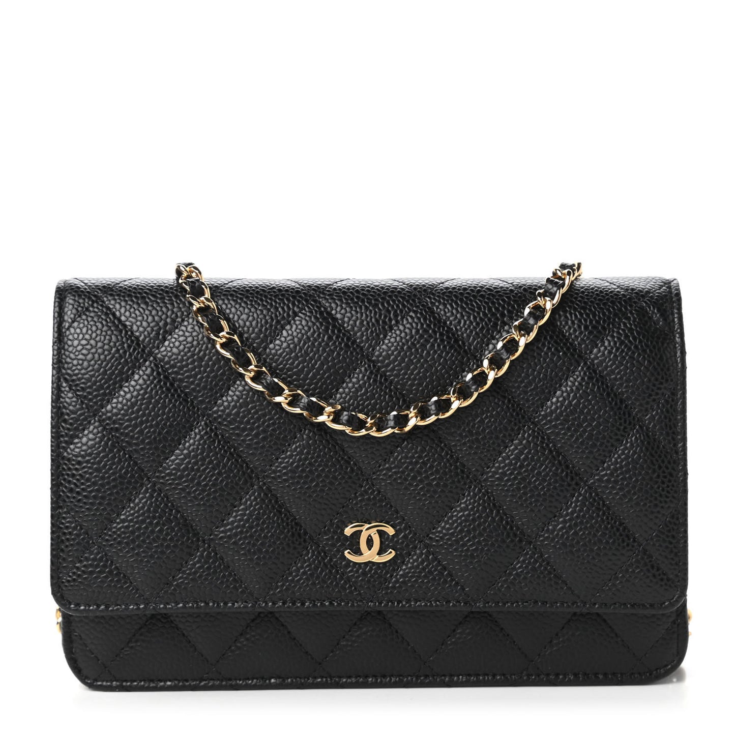 Caviar Quilted Wallet On Chain WOC Black
