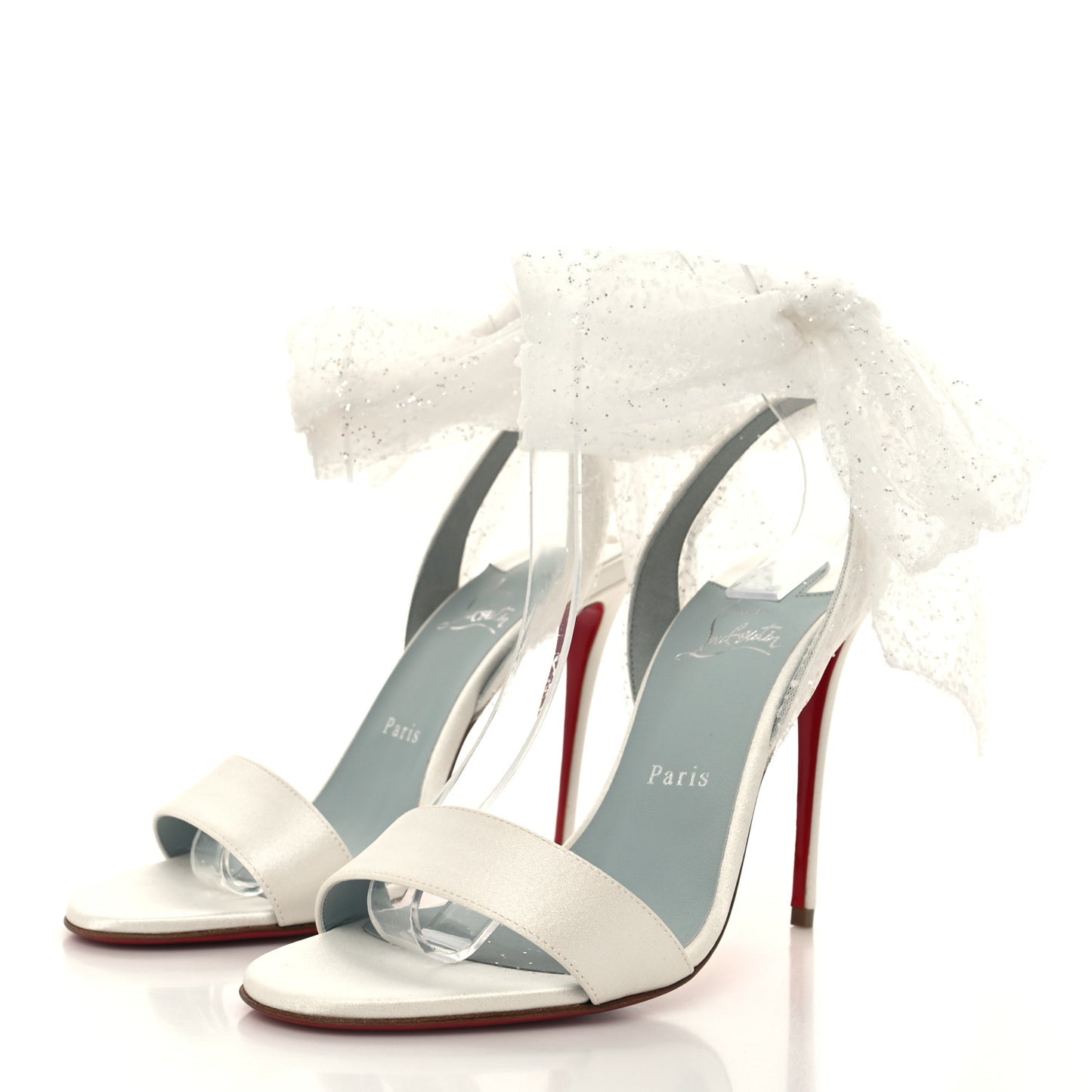 Crepe Satin Tulle Sandale Du Desert 100 Ankle Wrap Sandals 39 Ivory White