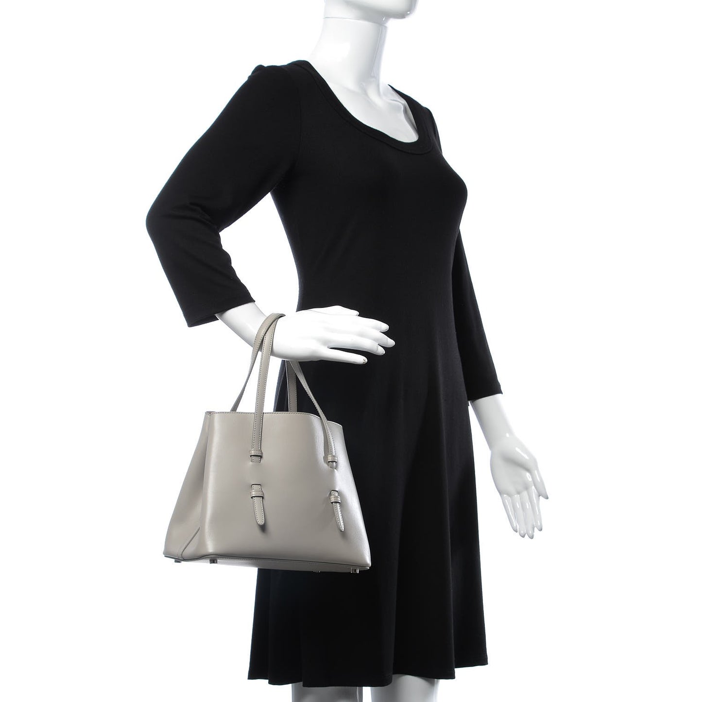 Calfskin Studded Mina 25 Bag Grey
