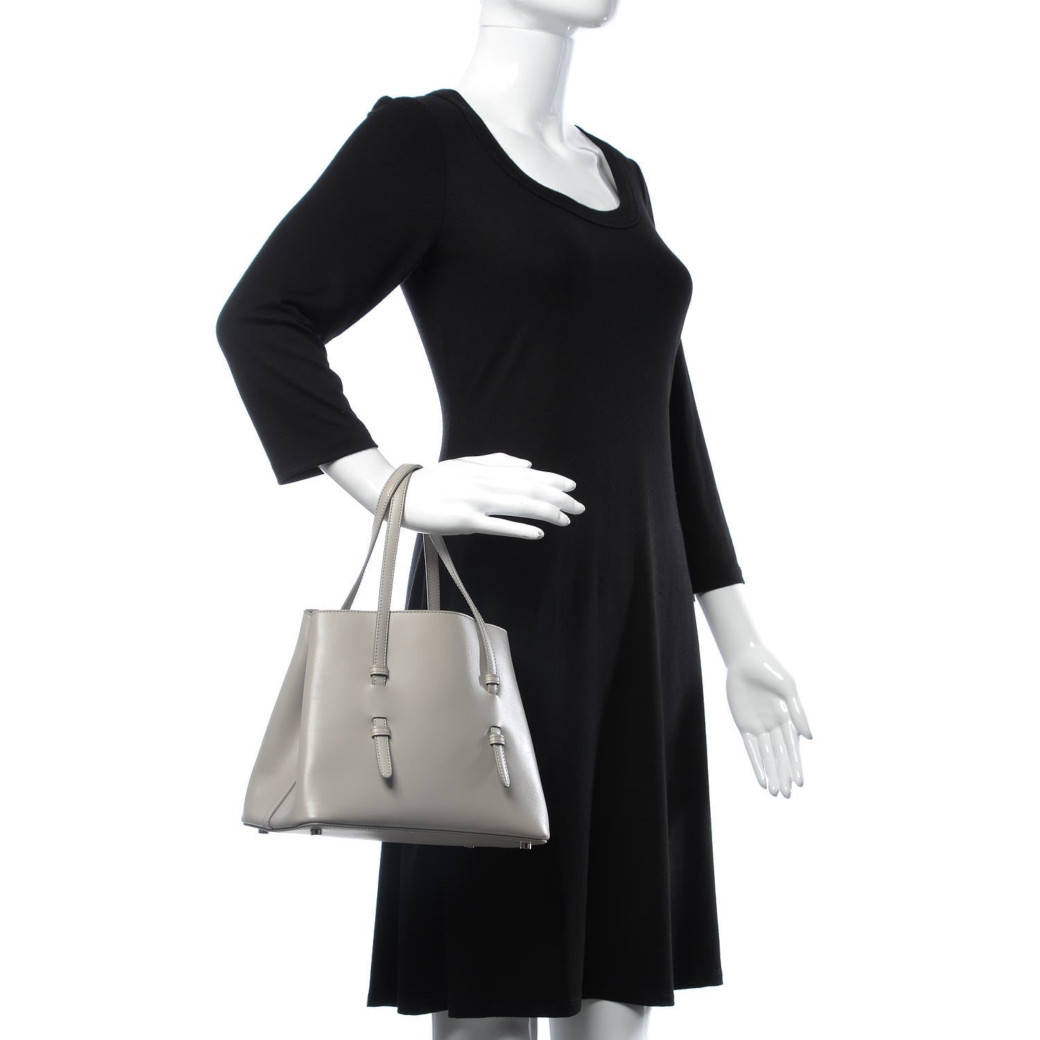 Alaia Calfskin Studded Mina 25 Bag Grey 4 of 10