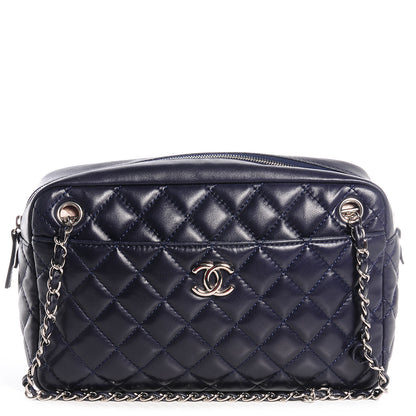 Chanel Lambskin Medium Camera Case Navy 1 of 9