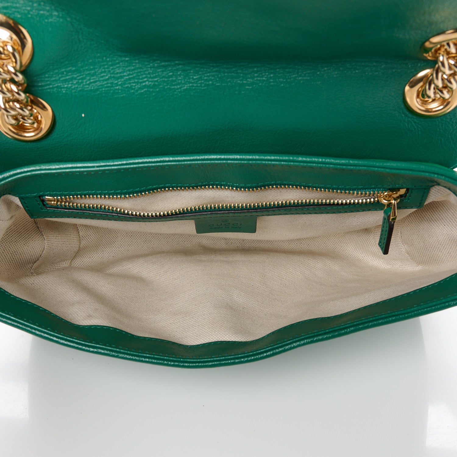 Gucci Azalea Calfskin Enamel Matelasse Diagonal Small Torchon GG Marmont Shoulder Bag New Shamarock Emerald 5 of 11
