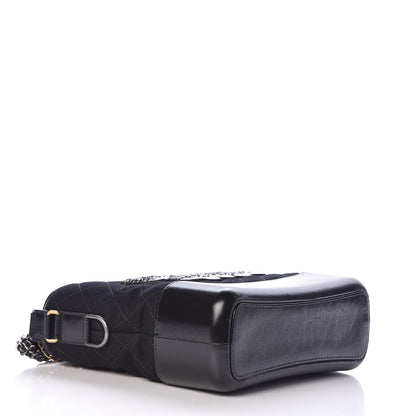 Chanel Felt Calfskin Quilted Medium Gabrielle Hobo Black 4 of 10
