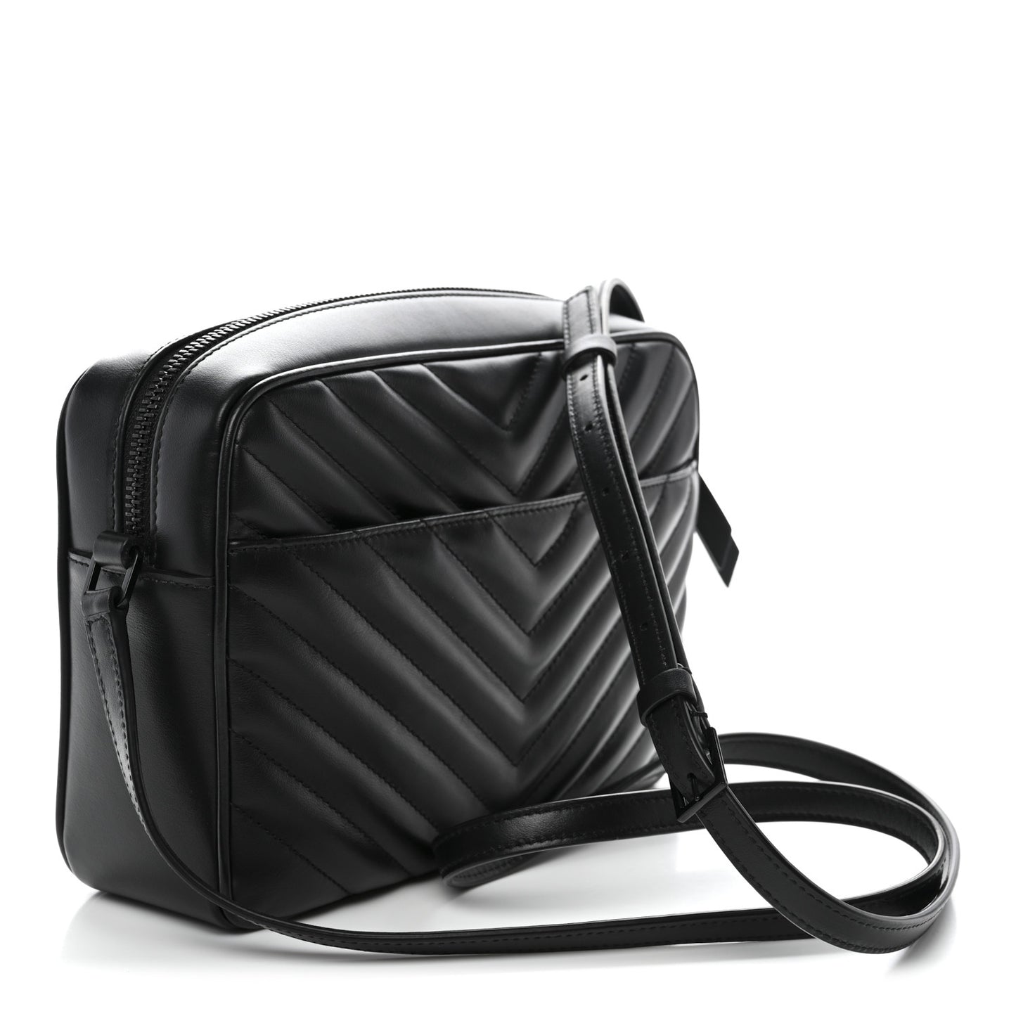 Calfskin Matelasse Monogram Monochrome Lou Camera Bag Black