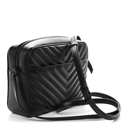 Saint Laurent Calfskin Matelasse Monogram Monochrome Lou Camera Bag Black 3 of 11