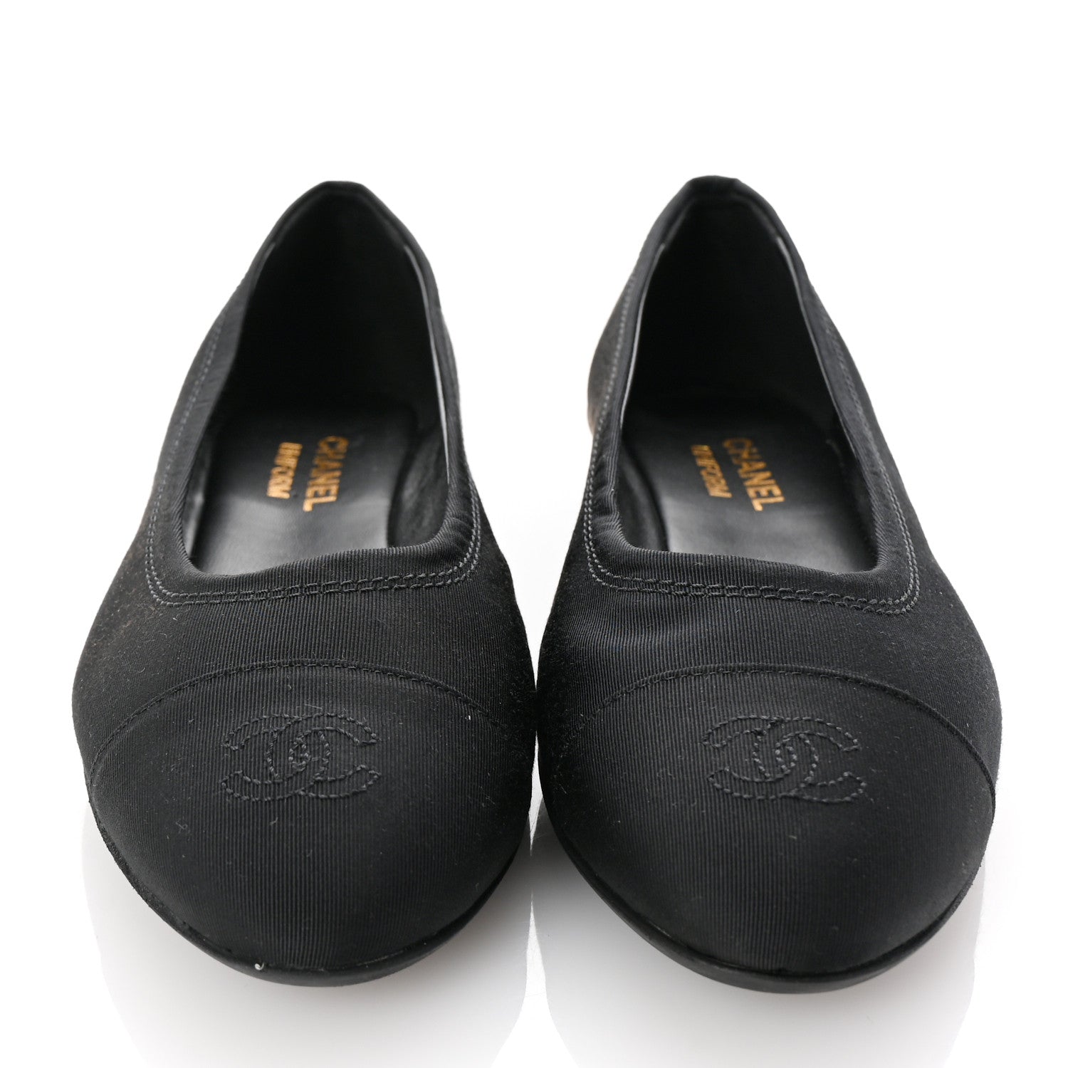 Chanel Grosgrain Cap Toe Uniform Ballerina Flats 41 Black 3 of 9