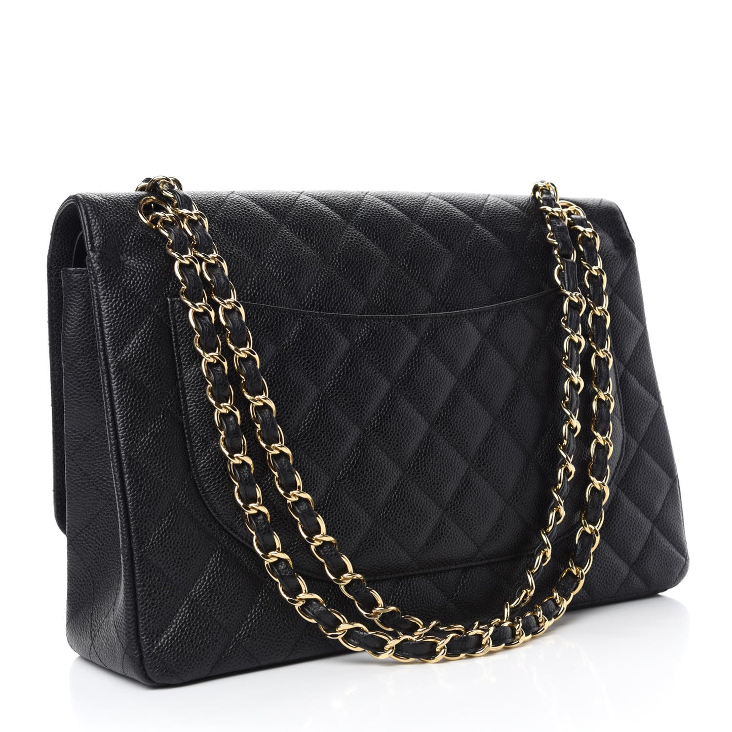 Caviar Quilted Maxi Double Flap Black