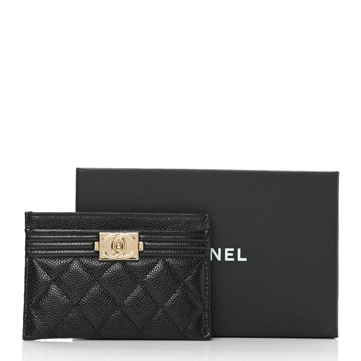 Chanel Caviar Quilted Boy Card Holder Black 9 of 9