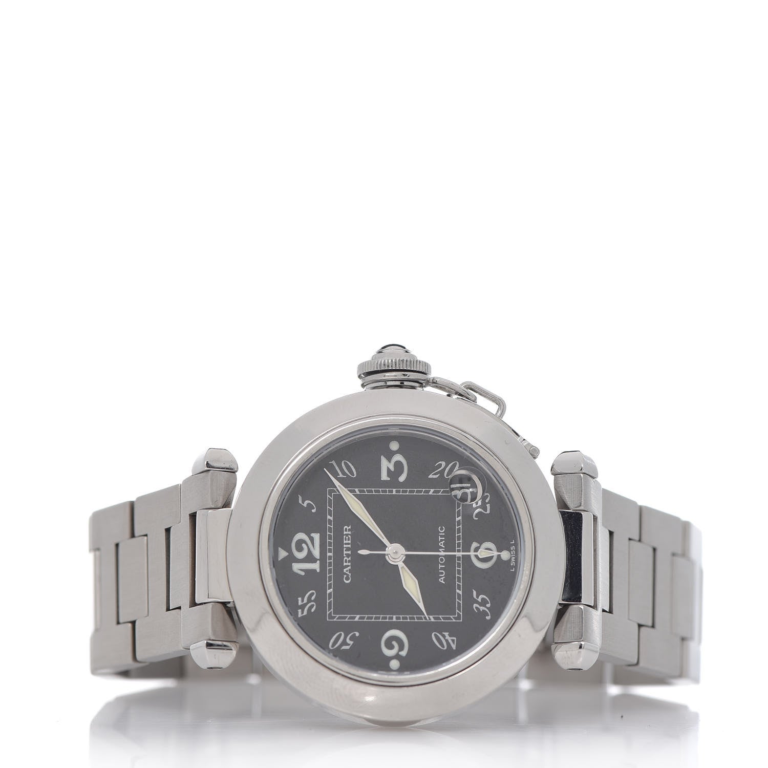 Cartier Stainless Steel 35mm Pasha C Automatic Watch Black 3 of 11