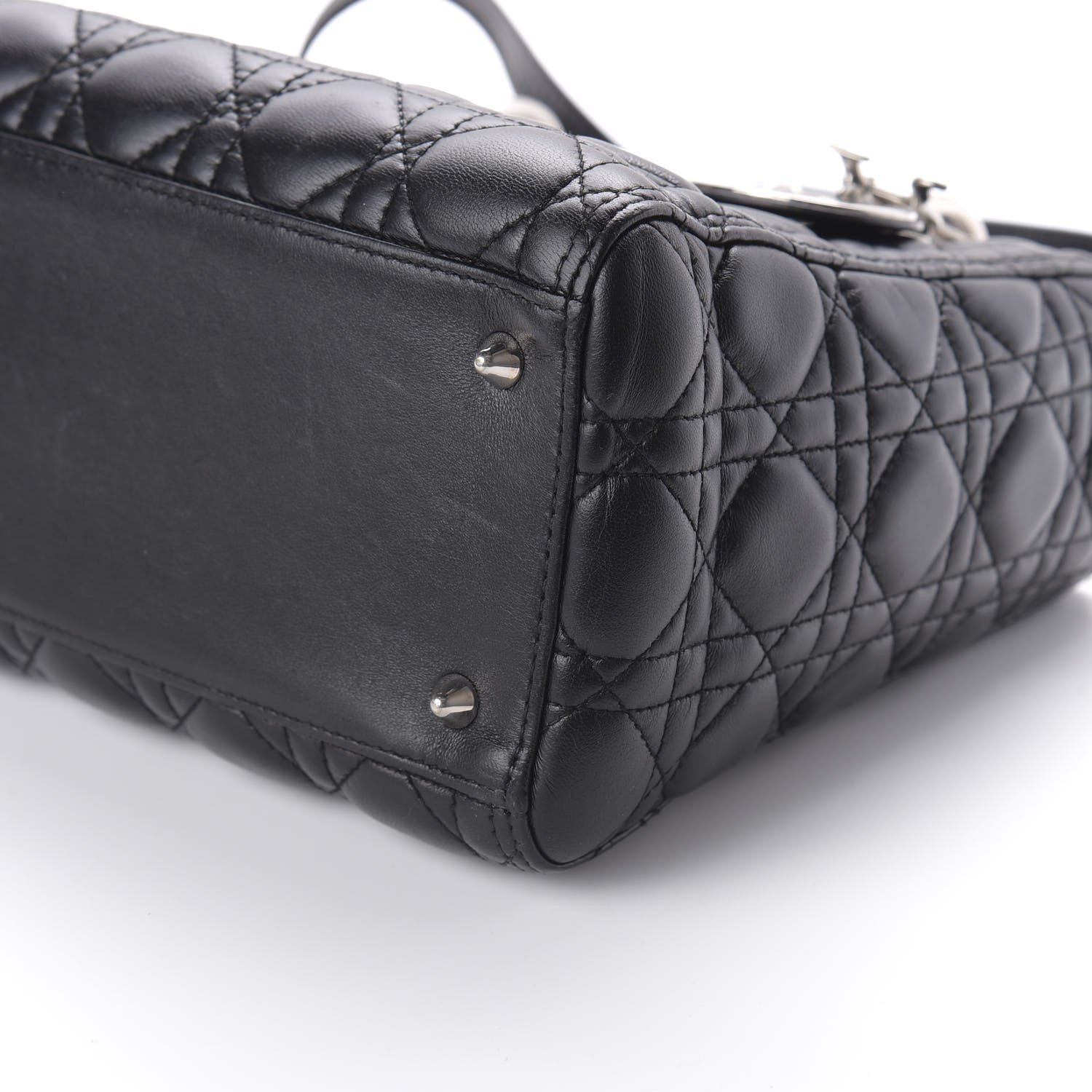 Christian Dior Lambskin Cannage Medium Lady Dior Black 7 of 10