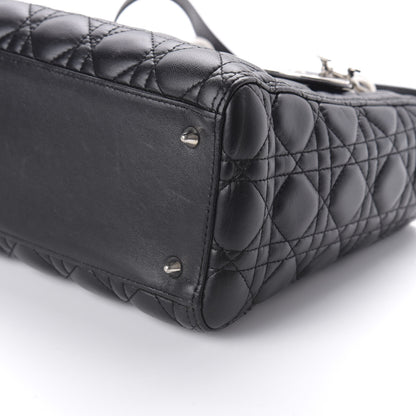 Christian Dior Lambskin Cannage Medium Lady Dior Black 7 of 10