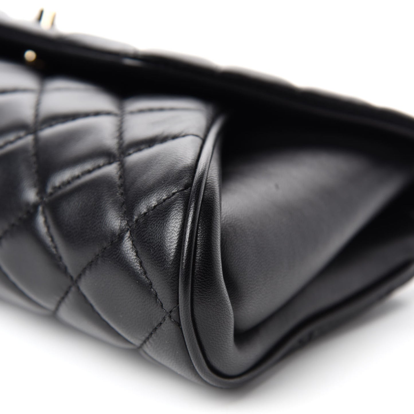 Lambskin Quilted Fold Up Again Clutch Black