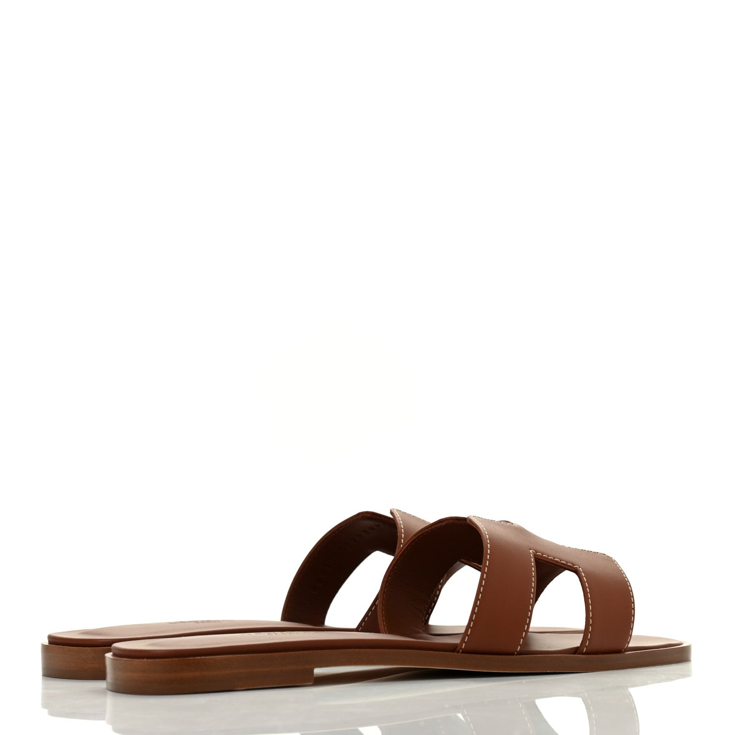 Hermes Box Calfskin Oran Sandals 37.5 Gold 4 of 8